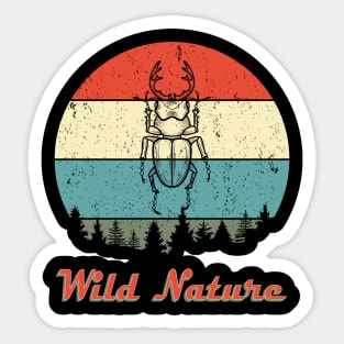 Wild Nature Stag Beetle Abstract Sunset Sticker